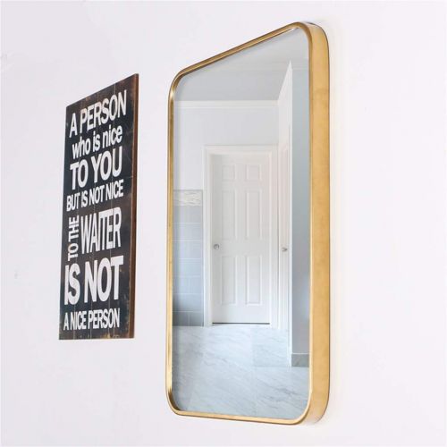  MMLI-Mirrors Large Rectangle Mirror Gold Metal Framed Wall Mirror Large Dressing Decorative Modern Makeup for Bathroom & Entryway Bedroom Shaving(40cmx70cm,50cmx80cm)