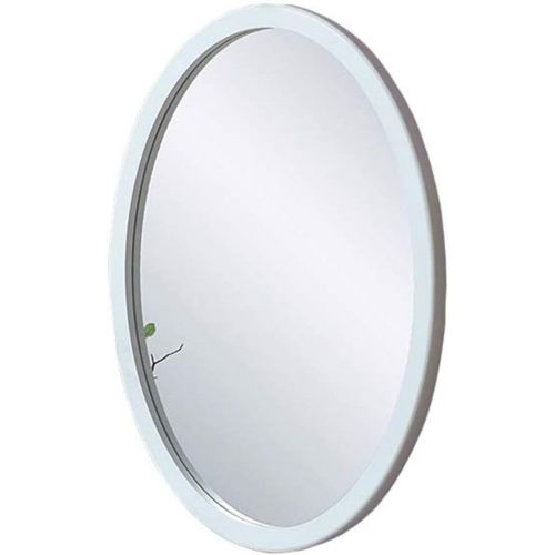  MMLI-Mirrors Oval Mirror Wooden Wall Mirror Nordic White Bathroom Decorative Makeup Shaving Dressing Bedroom Living Room (19.7x13.7 Inch,22.8x17Inch,26x20Inch)