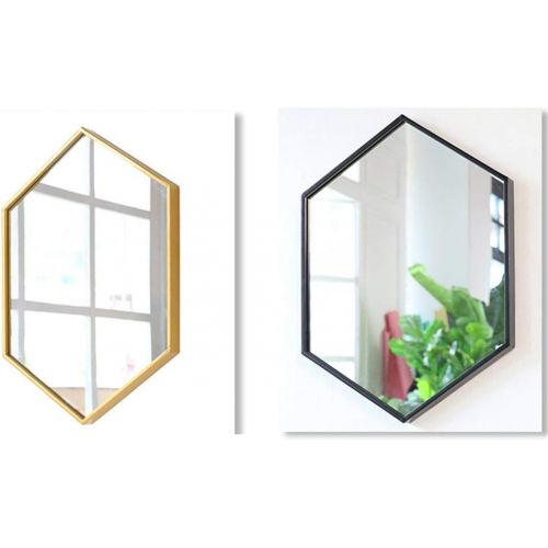  MMLI-Mirrors Wall Mirror Hexagon Vanity Metal Frame with Black Finish for Bathrooms, Entryways, Bedrooms, Shaving Large (19.7 inch x 27.5 inch)