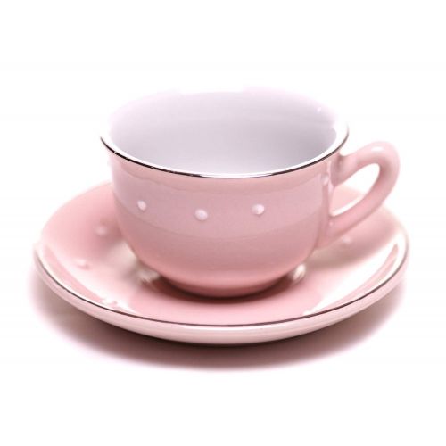  MMP Living Childrens 13 Piece Pink Porcelain Play Tea Set with Wicker Basket