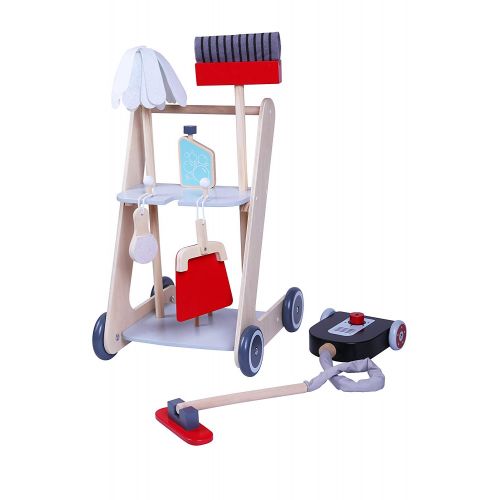  MMP Living Pretend Play Cleaning Cart - 7 Pieces, Wood