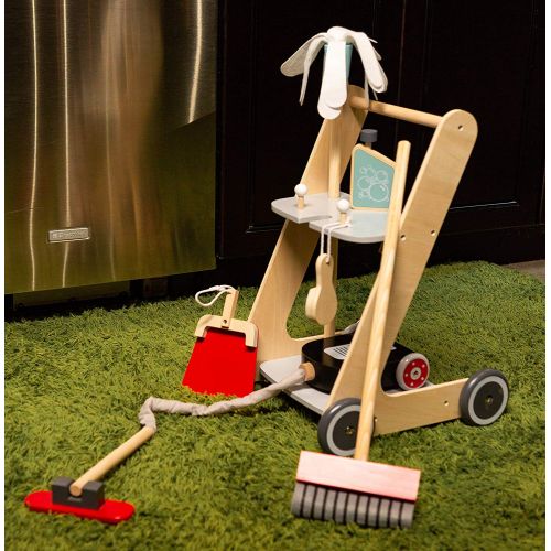  MMP Living Pretend Play Cleaning Cart - 7 Pieces, Wood