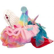 MMP Living Girls Dress Up Set: Unicorn, Superhero, Angel, Mermaid, Princess - with Storage bin Pink