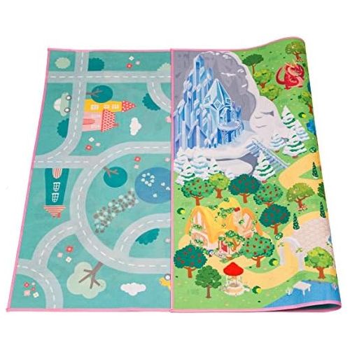  [아마존베스트]MMP Living Kids Double Sided Felt Play Mat - 2 in 1 Indoor/Outdoor, Machine Washable 59 L x 39 W… Save to Droplist Roll Over Image to Zoom in Kids Double Sided Felt Play Mat - (Princess/Town)