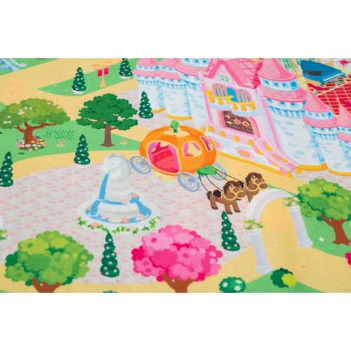  [아마존베스트]MMP Living Kids Double Sided Felt Play Mat - 2 in 1 Indoor/Outdoor, Machine Washable 59 L x 39 W… Save to Droplist Roll Over Image to Zoom in Kids Double Sided Felt Play Mat - (Princess/Town)