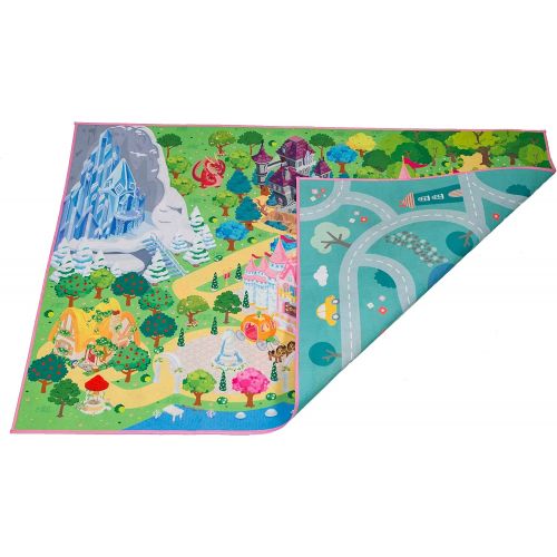  [아마존베스트]MMP Living Kids Double Sided Felt Play Mat - 2 in 1 Indoor/Outdoor, Machine Washable 59 L x 39 W… Save to Droplist Roll Over Image to Zoom in Kids Double Sided Felt Play Mat - (Princess/Town)