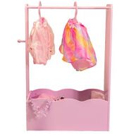 MMP Living Dress up Center with Full Length Mirror, knob and 3 Hangers - Pink, 3 feet Tall