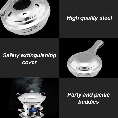  [아마존베스트]MMUK Stainless Steel Fondue Burner, Alcohol Stove Portable Mini Fondue Pot Burner Camping Outdoor Panic Cooking Pot Safe Fondue Fuel Perfect for Buffets and Catering Events