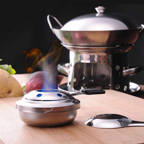  [아마존베스트]MMUK Stainless Steel Fondue Burner, Alcohol Stove Portable Mini Fondue Pot Burner Camping Outdoor Panic Cooking Pot Safe Fondue Fuel Perfect for Buffets and Catering Events