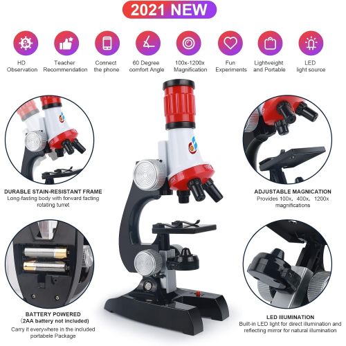  [아마존베스트]MMUSC Best Microscope for Kids Beginner with LED