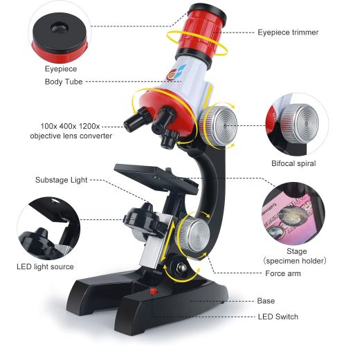  [아마존베스트]MMUSC Best Microscope for Kids Beginner with LED