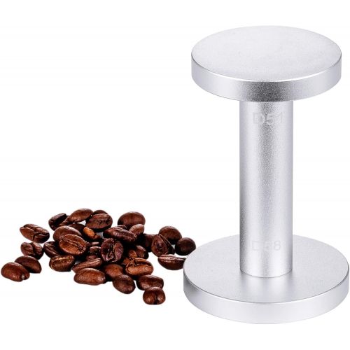  MMtong Coffee Tamper, Tamper for Espresso Barista Espresso Tamper Machine Press 51/ 58mm Flat Base Coffee Bean Press Taste Aluminum Polished Improving Non Rust