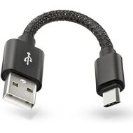 [아마존베스트]Mobilefox USB 3.1 Type C to 2.0 USB 12 cm Charging Cable Short Cable Connector Charging & Sync for Samsung Galaxy S20 S20+ Ultra S10 S10+ S10e S9 S8 Plus Black