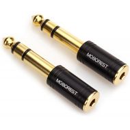 MOBOREST 3.5mm to 1/4 Adapter - Authentic Genuine Universal 6.35mm Pure Copper Adapter Jack - 3.5mm (1/8 Inch) Female to 6.35mm (1/4 Inch) Male Headphone Adapter, Black Fashion 2-P