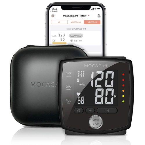  MOCACARE MOCACuff Bluetooth Wireless Automatic Blood Pressure Monitor Wrist Cuff w/Bluetooth App (White)