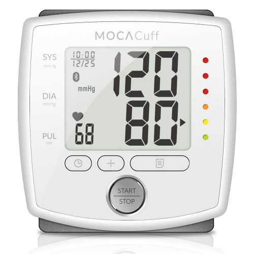  MOCACARE MOCACuff Bluetooth Wireless Automatic Blood Pressure Monitor Wrist Cuff w/Bluetooth App (White)