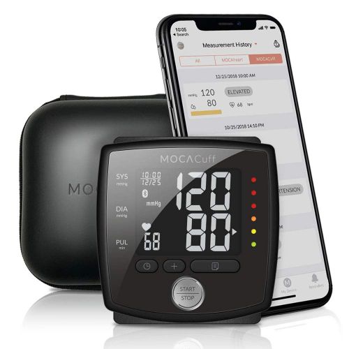  MOCACARE MOCACuff Bluetooth Wireless Automatic Blood Pressure Monitor Wrist Cuff w/Bluetooth App (White)