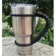 Handmade Paracord Handle for Yeti/Rtic/Ozark Trail Rambler 30 Oz Tumbler. (black)