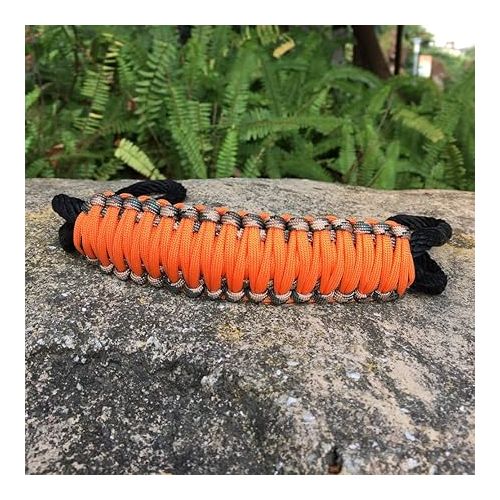  Handmade Paracord Handle for Yeti/Rtic/Ozark Trail Rambler 20 Oz Tumbler. Orange/Forest Green