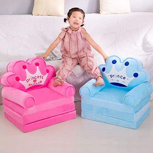  MOCOHANA Plush Foldable Kids Sofa Backrest Chair Childrens Flip Open Sofa Bed Kids Upholstered Foam Chair Toddler Recliner Cute Cartoon Toddler Armchair for Living Room Bedroom 45