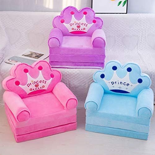  MOCOHANA Plush Foldable Kids Sofa Backrest Chair Childrens Flip Open Sofa Bed Kids Upholstered Foam Chair Toddler Recliner Cute Cartoon Toddler Armchair for Living Room Bedroom 45