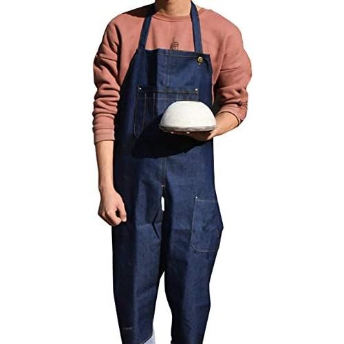  [아마존베스트]MOCOHANA Adjustable Durable Denim Split Leg Pottery Apron with Tool Pockets(Adult)