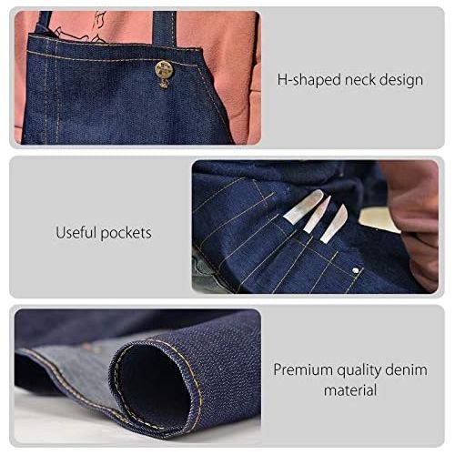  [아마존베스트]MOCOHANA Adjustable Durable Denim Split Leg Pottery Apron with Tool Pockets(Adult)