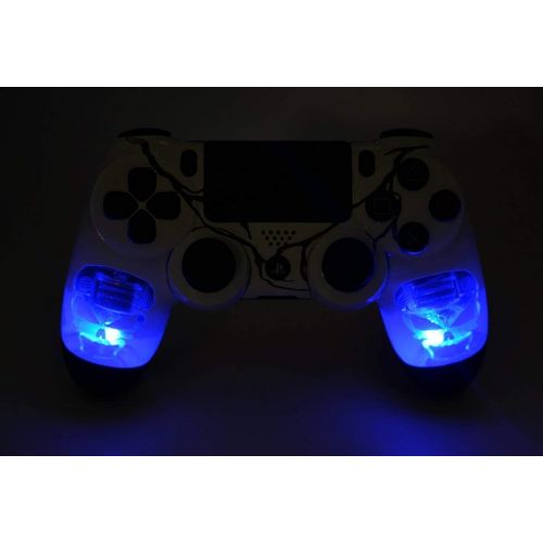  ModdedZone Blue Fire Ps4 PRO Rapid Fire Custom Modded Controller 40 Mods for FPS Games Fortnite & More