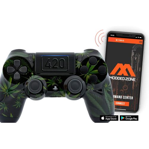  ModdedZone Blue Fire Ps4 PRO Rapid Fire Custom Modded Controller 40 Mods for FPS Games Fortnite & More