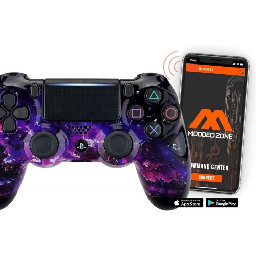  ModdedZone Blue Fire Ps4 PRO Rapid Fire Custom Modded Controller 40 Mods for FPS Games Fortnite & More