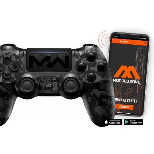  ModdedZone Blue Fire Ps4 PRO Rapid Fire Custom Modded Controller 40 Mods for FPS Games Fortnite & More