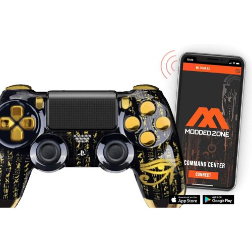  ModdedZone Blue Fire Ps4 PRO Rapid Fire Custom Modded Controller 40 Mods for FPS Games Fortnite & More