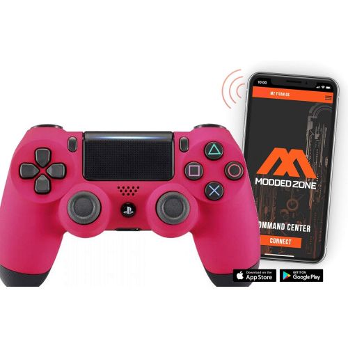  ModdedZone Pink Soft Touch PS4 PRO Rapid Fire Custom Modded Controller 40 Mods for All Major Shooter Games Fortnite, Auto Aim, Quick Scope Sniper Breath & More (CUH-ZCT2U)