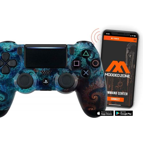  ModdedZone ALL-SEEING EYE PS4 PRO Rapid Fire Custom Modded Controller 40 Mods for All Major Shooter Games, Quick Scope Sniper Breath & More (CUH-ZCT2U)