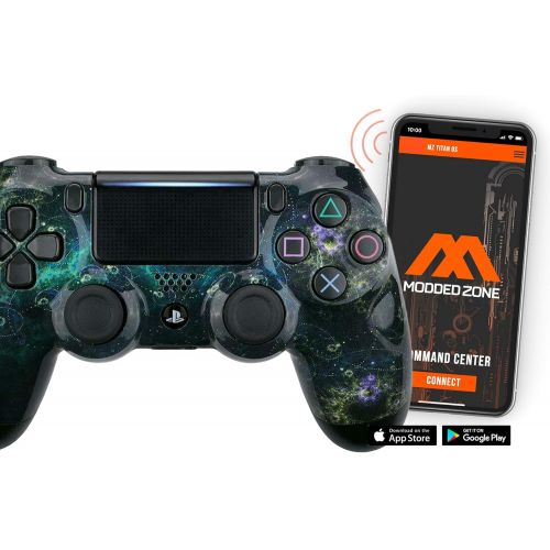  ModdedZone ALL-SEEING EYE PS4 PRO Rapid Fire Custom Modded Controller 40 Mods for All Major Shooter Games, Quick Scope Sniper Breath & More (CUH-ZCT2U)