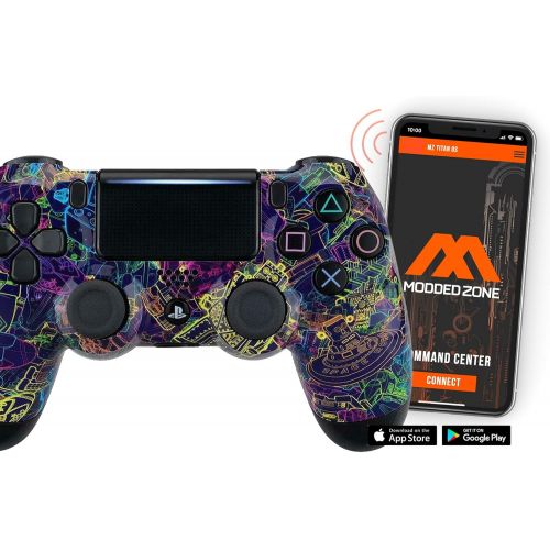  ModdedZone ALL-SEEING EYE PS4 PRO Rapid Fire Custom Modded Controller 40 Mods for All Major Shooter Games, Quick Scope Sniper Breath & More (CUH-ZCT2U)