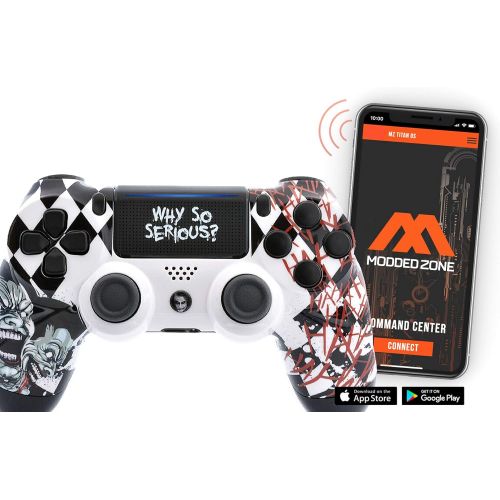  ModdedZone Scary Party Custom PS4 PRO Rapid Fire Custom Modded Controller 40 Mods for All Major Shooter Games, Fortnite & More with custom touchpad (CUH-ZCT2U)