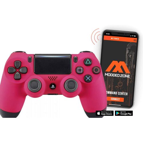  ModdedZone Soft Neon Custom PS4 PRO Rapid Fire Custom Modded Controller 40 Mods for All Major Shooter Games, Fortnite & More (CUH-ZCT2U)