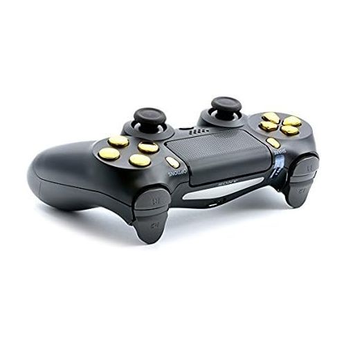  ModdedZone BlackGold Custom PS4 PRO Rapid Fire Custom Modded Controller 40 Mods for All Major Shooter Games, Fortnite, Auto Aim, Quick Scope Sniper Breath & More (CUH-ZCT2U)