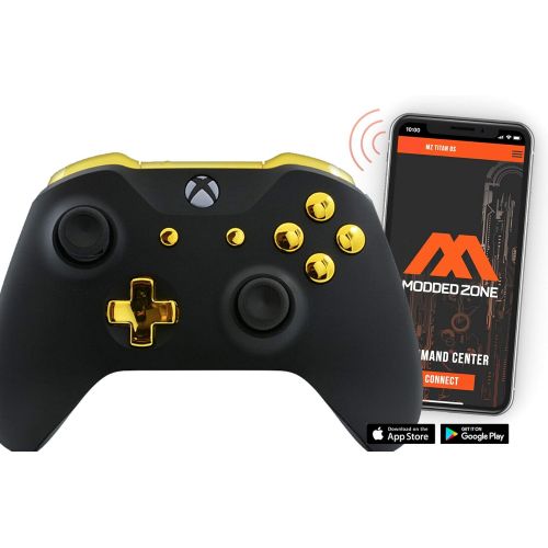  ModdedZone WhiteGold Xbox One SX Rapid Fire Custom Modded Controller 40 Mods for All Major Shooter Games WW2 (with 3.5 jack)