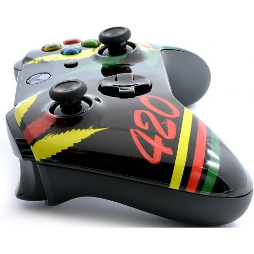  ModdedZone Glossy 420 Xbox One S Rapid Fire Custom Modded Controller 40 Mods for All Major Shooter Games, Auto Aim, Quick Scope, Auto Run, Sniper Breath, Jump Shot, Active Reload & More (with