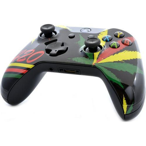  ModdedZone Glossy 420 Xbox One S Rapid Fire Custom Modded Controller 40 Mods for All Major Shooter Games, Auto Aim, Quick Scope, Auto Run, Sniper Breath, Jump Shot, Active Reload & More (with