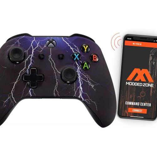  ModdedZone Violet Xbox One SX Rapid Fire Custom Modded Controller 40 Mods for All Major Shooter Games WW2 Fortnite (with 3.5 jack)