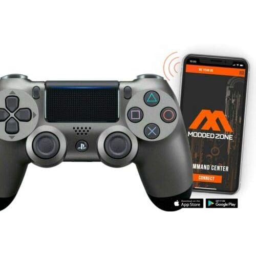  ModdedZone Standard Black Custom PS4 PRO Rapid Fire Custom Modded Controller 40 Mods for All Major Shooter Games, Auto Aim, Quick Scope, Auto Run, Sniper Breath, Jump Shot, Active Reload & Mo