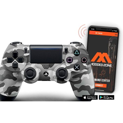  ModdedZone Standard Black Custom PS4 PRO Rapid Fire Custom Modded Controller 40 Mods for All Major Shooter Games, Auto Aim, Quick Scope, Auto Run, Sniper Breath, Jump Shot, Active Reload & Mo