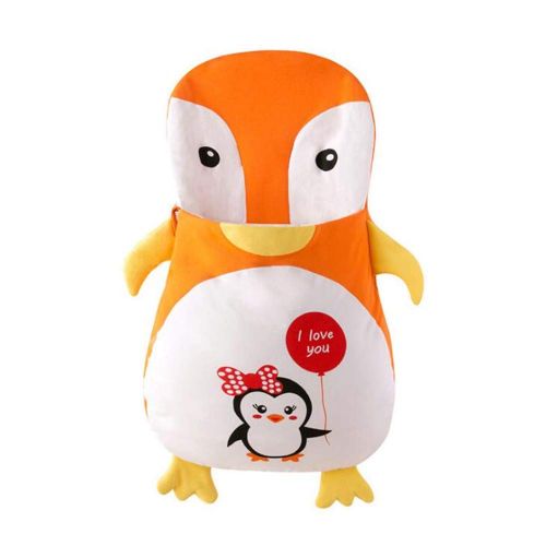  MODEOK Penguin Envelope Baby Sleeping Bag Sleeveless Baby Swaddle Blanket Wrap, Thick Baby Kids Toddler Knit Soft Warm Blanket Swaddle Sleeping Bag Sleep Sack Stroller (Orange/105cm(1-3ye