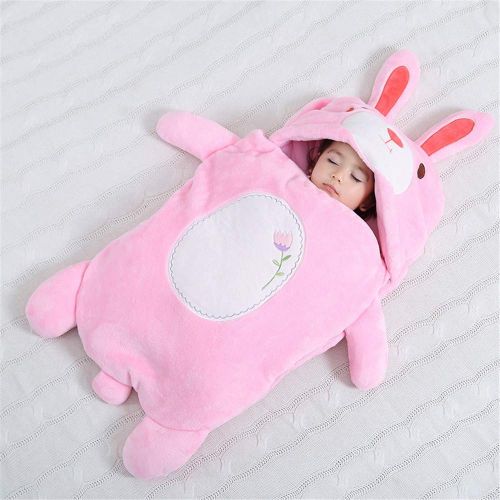  MODEOK Rabbit Envelope Baby Sleeping Bag Sleeveless Newborn Winter Warm Swaddle- Newborn Infant Baby Winter Keep Warm Sleeping Bag (pink/60-80cm)