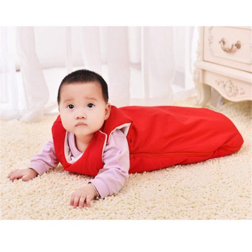  MODEOK Fox Envelope Baby Sleeping Bag Sleeveless Baby Swaddle Blanket Wrap, Thick Baby Kids Toddler Knit Soft Warm Blanket Swaddle Sleeping Bag Sleep Sack Stroller (red/105cm(1-3year-old)