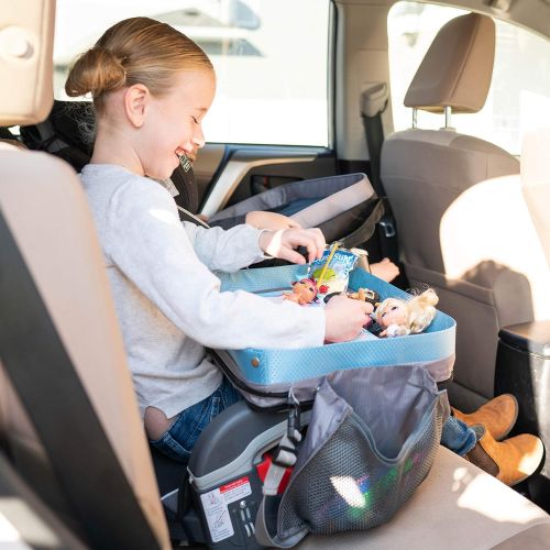  [아마존핫딜][아마존 핫딜] MODFAMILY PRODUCTS THAT SIMPLIFY LIFE Modfamily Kids E-Z Travel Tray for Kids - Works with Any Car Seat and Wraps Around Childs Waist- Creates an Organized Place to Play and Eat (Blue/Gray)