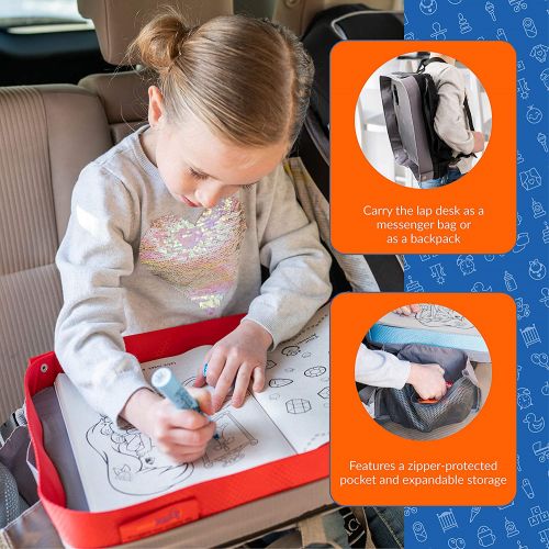  [아마존핫딜][아마존 핫딜] MODFAMILY PRODUCTS THAT SIMPLIFY LIFE Modfamily Kids E-Z Travel Tray for Kids - Works with Any Car Seat and Wraps Around Childs Waist- Creates an Organized Place to Play and Eat (Blue/Gray)
